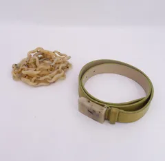 PRADA / プラダ ■レザー ベルト チェーンベルト 2点セット モスグリーン ベージュ 【レディース/ガールズ/LADY/女性/婦人】 ブランド【中古】 のサムネイル