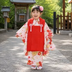 箱なし 七五三 3歳女の子 総柄 着物 8点セット 被布コートセット ライトピンクの着物 fk-155-41のサムネイル