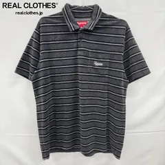 Supreme/シュプリーム【24SS】Stripe Terry S/S Polo/ストライプ テリー ポロシャツ/半袖/ブラック/Lのサムネイル