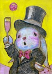 高野マナブ 原画｜名刺サイズ ドローイング Drawing アクリルクレヨン
