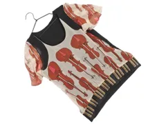 TSUMORI CHISATO ツモリチサト シルク混 素材切替 サマー ニット セーター size2/黒 ■◆ レディースのサムネイル