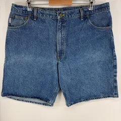古着 カーハート Carhartt USA製 デニム パンツ ワンポイントロゴ ハーフ ショートパンツ ジッパーフライ w42  ブルー系 メンズのサムネイル