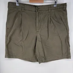 古着 エディー・バウアー Eddie Bauer パンツ チノ ハーフ ジッパーフライ ツータック ショート w40  グリーン系 メンズのサムネイル