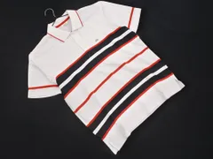ellesse エレッセ ボーダー ロゴ 半袖 ポロシャツ sizeL/白ｘ赤ｘ紺 ■◆ メンズのサムネイル