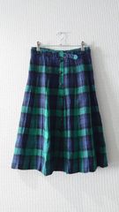 70-80’s Waldman Skirt de Luxe イングランド製 Linen belted pleated skirt