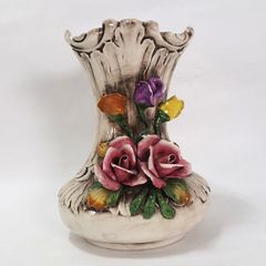 アンティーク調 陶器製 イタリア ロココ調 フラワーベース 花瓶 - メルカリ