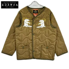 HOUSTON　ヒューストン　カーキ アラスカクマ刺繍 EMBROIDERY M-65 JACKET LINER　Mのサムネイル