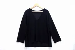 【232291】Loungedress ラウンジドレス  ポンチ深V カットソー プルオーバー ブラックのサムネイル