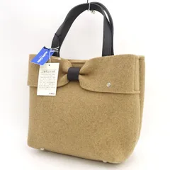 marie claire / マリークレール ◆トートバッグ/ウール×レザー/リボン/ブラウン/タグ付き 【バッグ/バック/BAG/鞄/カバン】 レディースファッション【中古】 のサムネイル