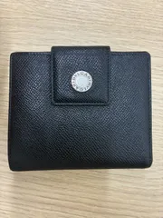 BVLGARI ブルガリ Wホック 二つ折り財布 グレインレザー ブラックのサムネイル
