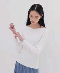 【232603】DRESSLAVE ドレスレイブ  リブカットソー rib slim fit pull  38 91802804 ホワイトのサムネイル