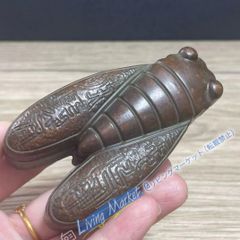 銅 細工 蟬 文鎮 筆置け茶寵 装飾品工芸品 美術品 置物 - メルカリ