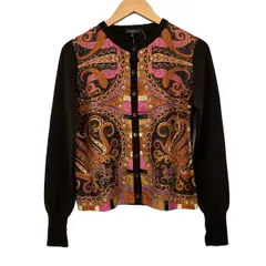 ETRO(エトロ) カーディガン サイズ42 M レディース - ダークブラウン×ブラウン×マルチ 長袖/ペイズリー柄/一部シルクのサムネイル