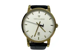 TRUSSARDI (トラサルディ) クォーツ ラウンド アナログ 腕時計 3針 デイト R2451113003 ゴールド×ブラック メンズ/028のサムネイル
