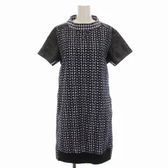 サカイラック sacai luck ワンピース ひざ丈 チェック レース 切替 半袖 青 ブルー 黒 白 /DK ■PNのサムネイル