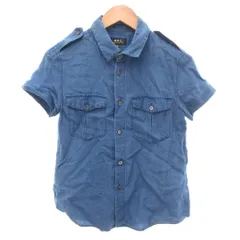 アーペーセー A.P.C. デニムシャツ XS 青 ブルー 半袖 肩章 麻 リネン /NL ■ECF007のサムネイル