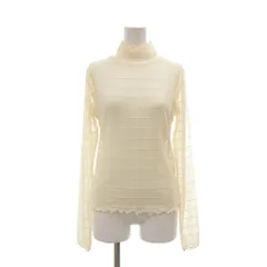 N.Natural Beauty Basic N.ナチュラルビューティーベーシック 美品 シアーカットソー ハイネック フリル 長袖 格子柄 M アイボリー /SD ■ECF004のサムネイル