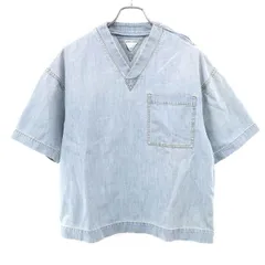 BOTTEGA VENETA ボッテガヴェネタ VネックデニムTシャツ 774676 V3N60 インディゴブルー XSのサムネイル