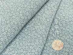 A 単衣 加賀友禅の型染め 板場友禅 坂口幸市 小花 薄緑色 正絹 小紋 着物 平和屋着物○加賀友禅の型染 板場友禅 坂口幸市 加賀小紋 江戸小紋