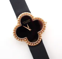 VanCleef & Arpels(ヴァンクリーフアンドアーペル) アルハンブラウォッチ 136574/VCARD21900 YG/革 QZ クォーツ イエローゴールド 黒 レディースのサムネイル