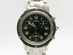 【稼働品】エルメス クリッパー クロノグラフ CL1.310 クォーツ レディース 腕時計 黒文字盤のサムネイル