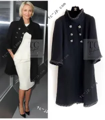 シャネル ジャケット コート CHANEL ブラック 黒 スクエア グリポワ ボタン ウール ツイード メティエダール 貴重 超美品  36 38のサムネイル