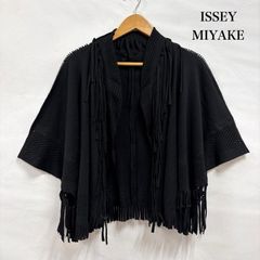 イッセイミヤケ 変形カーディガン ボレロ 半袖 ジャケット イッセイミヤケ ボーダー ボレロ カーディガン 薄手 ニット ジャケット