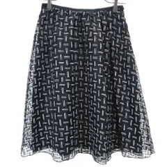 ARMANI COLLEZIONI アルマーニコレッツォーニ イタリア製 ミディ丈 フレアスカート 38 ブラック レディース 古着のサムネイル