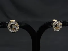 ■美品■ GIVENCHY ジバンシィ ヴィンテージ ラインストーン クリップ式 イヤリング アクセサリー レディース ゴールド系 DP2478のサムネイル