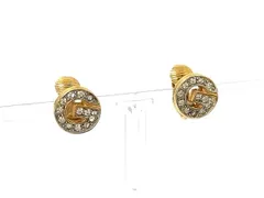 ■美品■ GIVENCHY ジバンシィ ヴィンテージ ラインストーン クリップ式 イヤリング アクセサリー レディース ゴールド系 DP2252のサムネイル