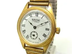 ■稼働品■ KRONE クローネ SS 手巻き ウォッチ 腕時計 レディース メンズ ゴールド系 DP2163のサムネイル