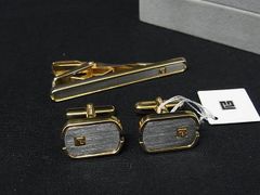 ■美品■ PIERRE BALMAIN ピエールバルマン カフスボタン カフリンクス ネクタイピン タイクリップ 2点セット ゴールド系 フォーマル 冠婚葬祭 結婚式 中古 DP2236