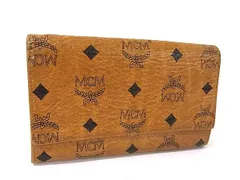 MCM エムシーエム モノグラム ヴィセトス柄 レザー 二つ折り 長財布 ウォレット 札入れ 小銭入れ ブラウン系 DP1688のサムネイル
