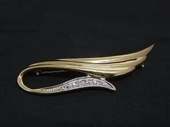 ■美品■ pierre cardin ピエールカルダン ラインストーン ピンブローチ ピンバッジ アクセサリー レディース ゴールド系 DP1189のサムネイル
