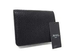 ■極美品■ PRARE プレリー レザー 二つ折り 財布 ウォレット 札入れ 小銭入れ カード入れ メンズ ブラック系 DP0940のサムネイル