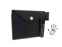 ■美品■ PRARE プレリー レザー 二つ折り 財布 ウォレット 小銭入れ カード入れ カードケース 名刺入れ メンズ ブラック系 DP0941のサムネイル