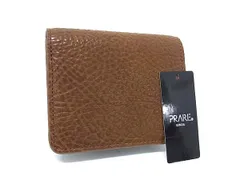 ■美品■ PRARE プレリー レザー 二つ折り 財布 ウォレット 札入れ 小銭入れ カード入れ メンズ レディース ブラウン系 DP1044のサムネイル