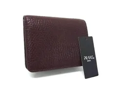 ■極美品■ PRARE プレリー レザー 二つ折り 財布 ウォレット 札入れ 小銭入れ カード入れ メンズ ボルドー系 DP1045のサムネイル
