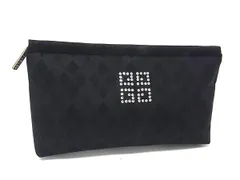 ■美品■ GIVENCHY ジバンシィ ナイロン  ラインストーン メイクポーチ マルチケース 小物入れ レディース ブラック系 DP0874のサムネイル