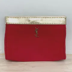 イヴサンローラン/YVES SAINT LAURENT Parfums ポーチ レッド×ゴールド YSLロゴ金具 化粧ポーチ/小物入れ[OK04613]のサムネイル