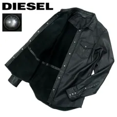 【B3884】【美品】【羊革】DIESEL ディーゼル レザージャケット レザーシャツ ウエスタンシャツ 長袖シャツ シープスキン サイズXSのサムネイル