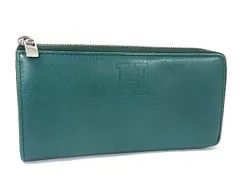 HIROFU ヒロフ レザー L字ファスナー 長財布 ウォレット 札入れ カード入れ レディース メンズ グリーン系 DN8553のサムネイル