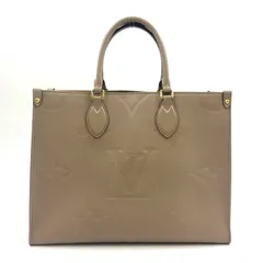 【新着】LOUIS VUITTON オンザゴー MM 2WAY RFID対応 グレインレザー ベージュ トートバッグ ゴールド M45607のサムネイル