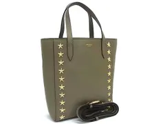 ■新品同様■ JIMMY CHOO ジミーチュウ ペガシ レザー 2WAY ハンドバッグ トート ショルダー レディース グレージュ系 HA9106のサムネイル
