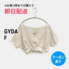 GYDA ジェイダ Tシャツ/カットソー F ホワイト ワンポイント ブランドロゴ 刺繍 ショート丈 半袖 ボートネック レディース