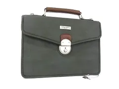 ■美品■ valentino sabatini  ヴァレンチノサバティーニ レザー ハンドバッグ セカンドバッグ メンズ カーキ系 DN7066のサムネイル