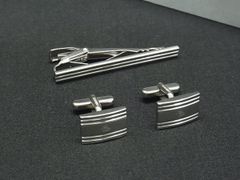PIERRE BALMAIN ピエールバルマン カフスボタン カフリンクス ネクタイピン タイクリップ 2点セット シルバー系 フォーマル 冠婚葬祭 結婚式 中古 DN6562