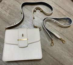 FURLA クロコ型押し 2way ハンドバッグ&白パイパー(チャームスカーフ付 