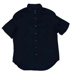 BARNEYS NEW YORK バーニーズニューヨーク 半袖シャツ ネイビー 無地 胸ポケット XL メンズのサムネイル
