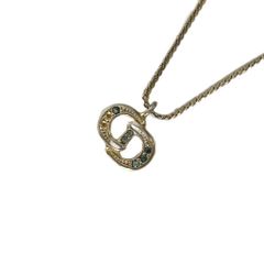 クリスチャンディオール Christian Dior CD ネックレス ペンダント ラインストーン ゴールドカラーのサムネイル